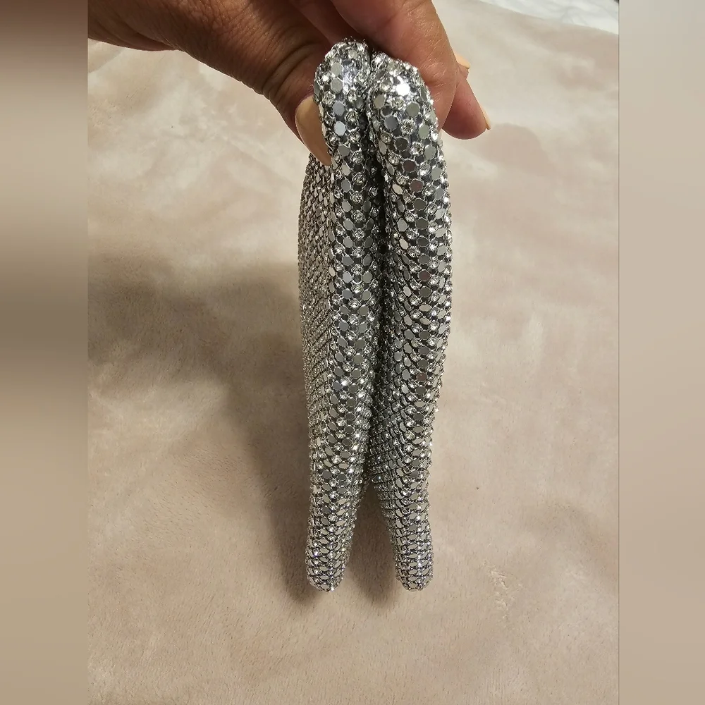 Nordstrom Silver Tones Mesh Clutch wristlet
